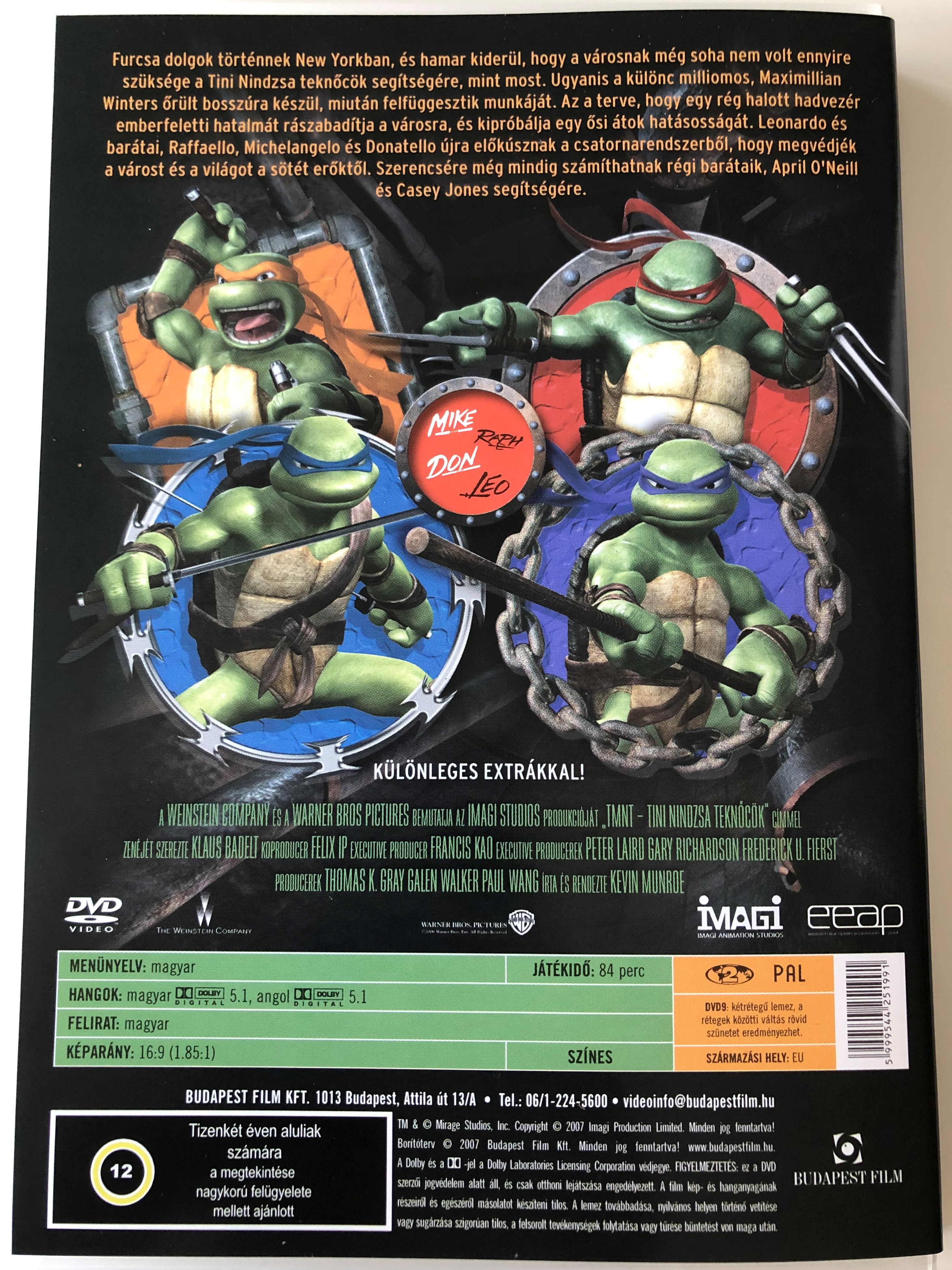 TMNT - Teenage Mutant Ninja Turtles DVD 2007 Tini Nindzsa Teknőcök 1